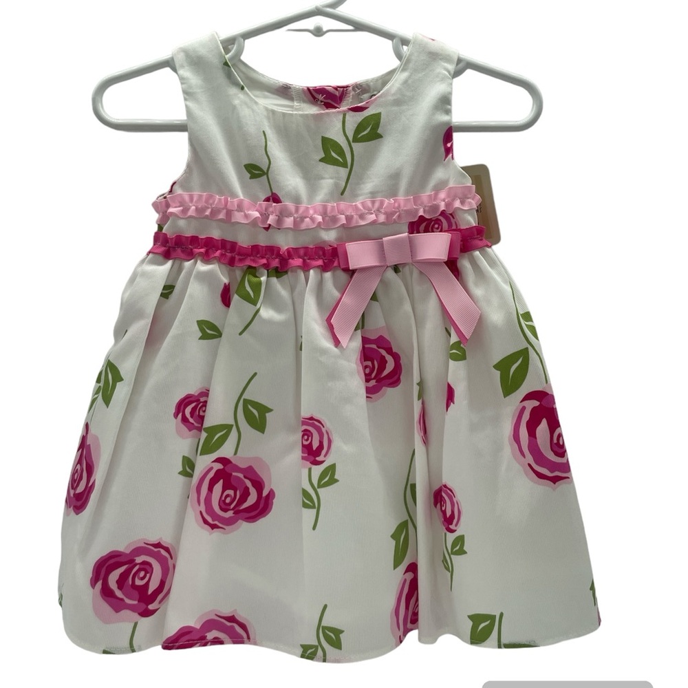 NWT  Girls Floral ☀️Dress 12 months Pink & white George Kids
